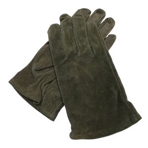 Lands End Suede Women's Winter Driving Gloves Lined Green Size Large